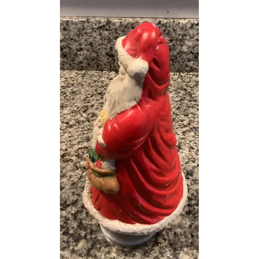 VINTAGE LARGE OLD FASHION-STYLE, BISQUE ST. NICHOLAS MUSIC BOX